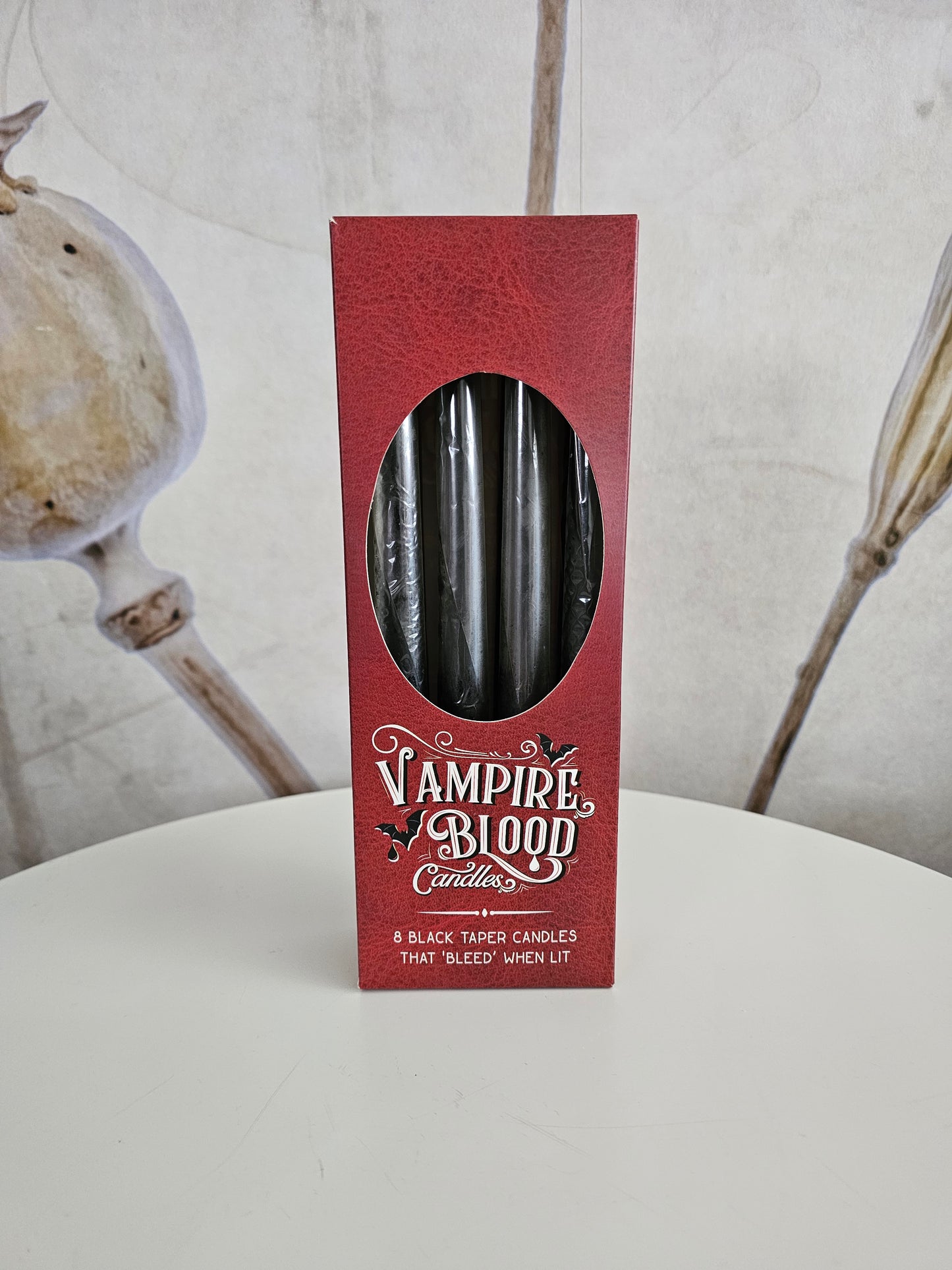 Box of 8 Vampire Blood Taper Candles
