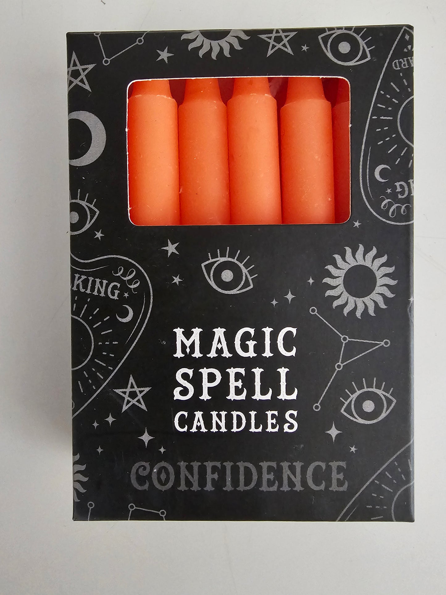 Pack of 12 Orange 'Confidence' Spell Candles