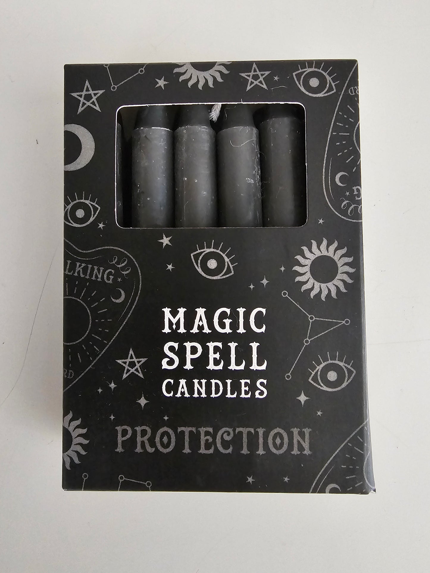 Pack of 12 Black 'Protection' Spell Candles