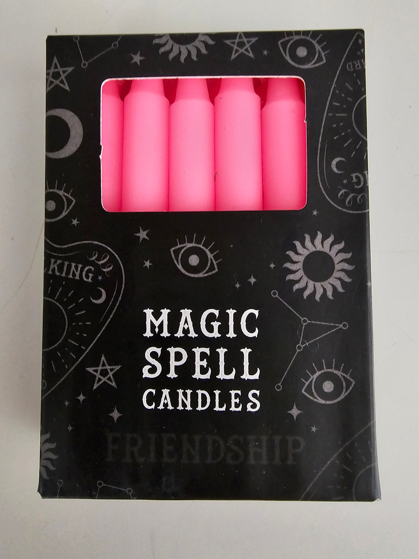 Pack of 12 Pink 'Friendship' Spell Candles