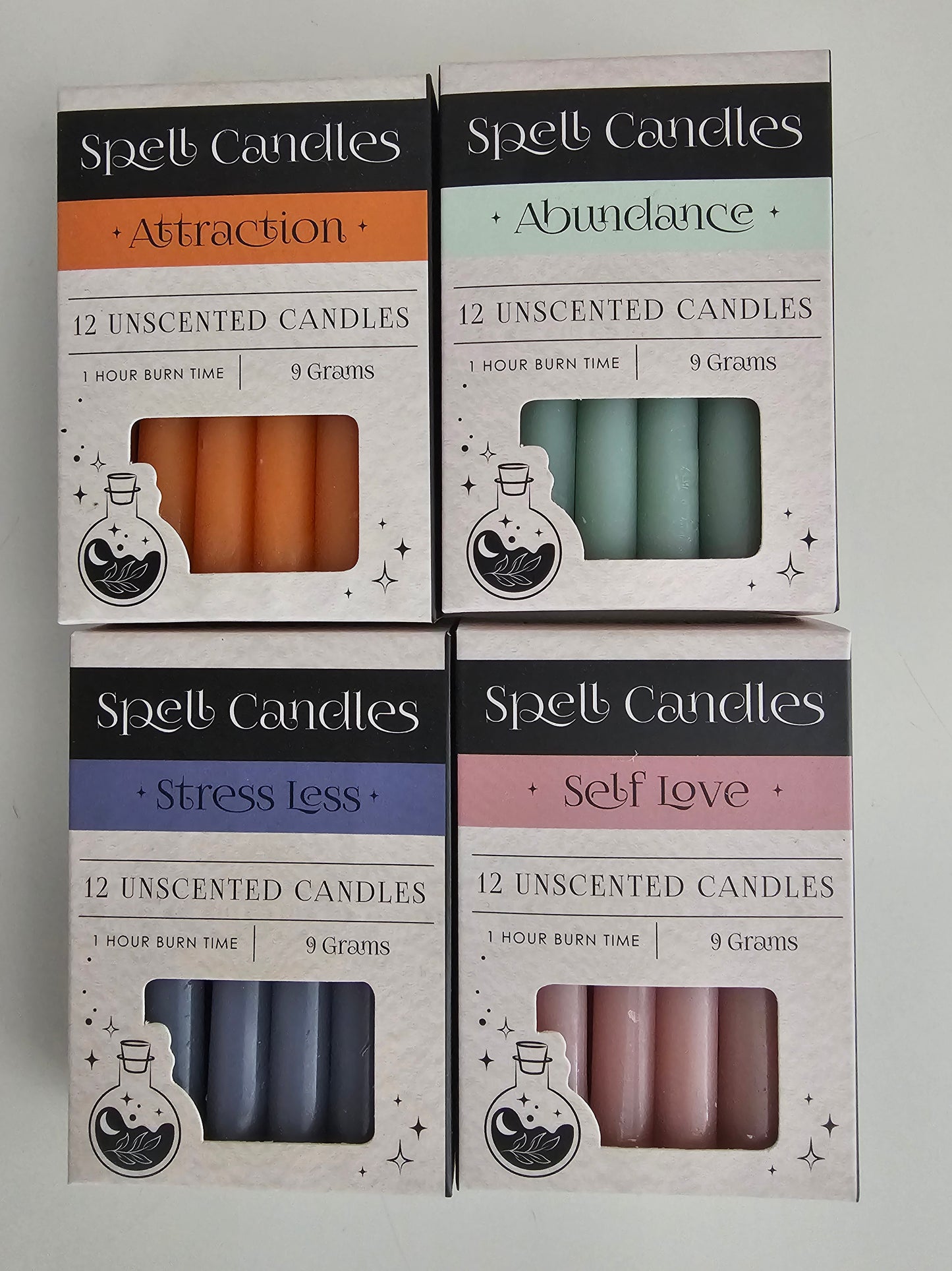 Pack of 12 Stress Less Spell Candles