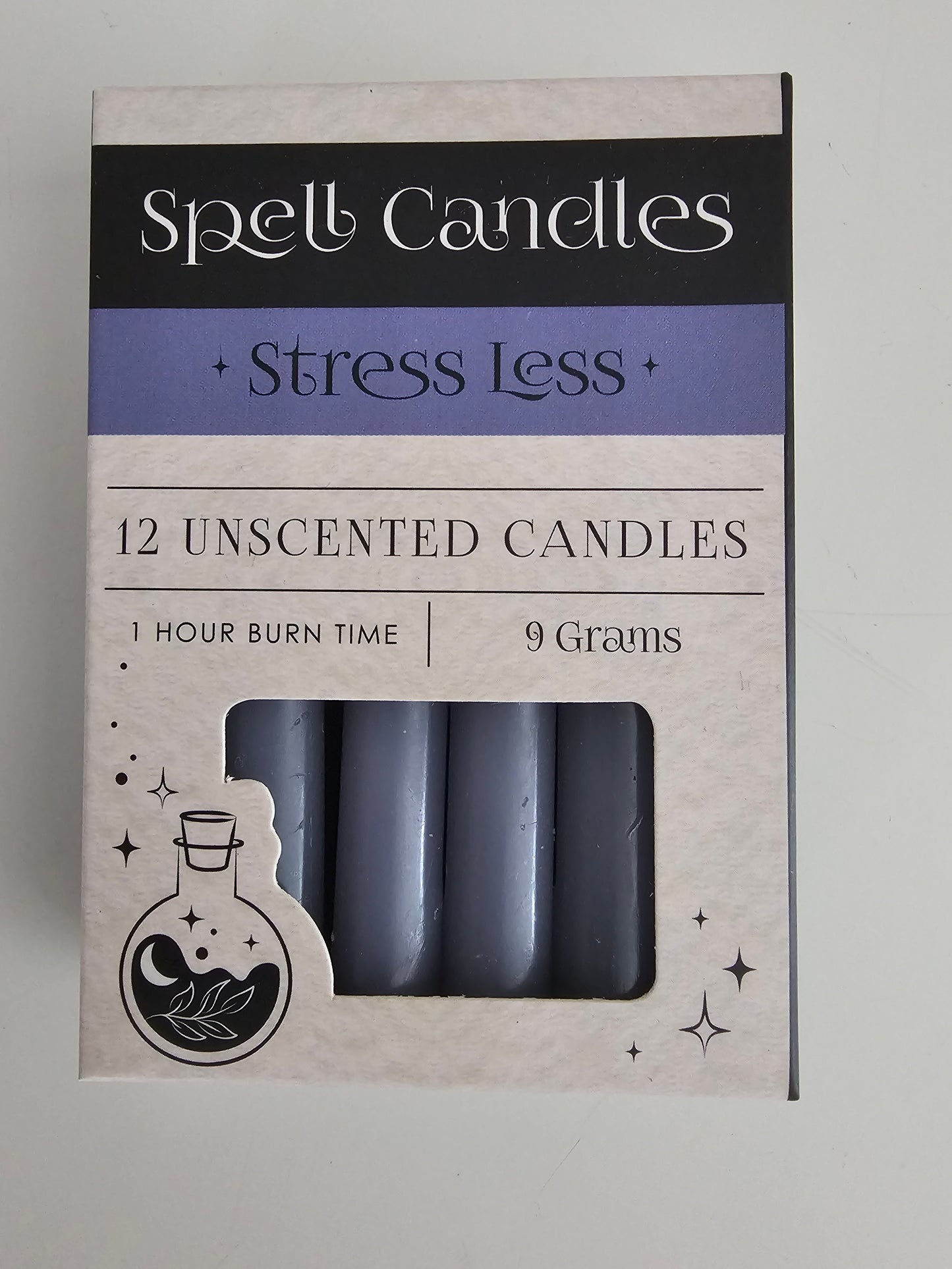 Pack of 12 Stress Less Spell Candles